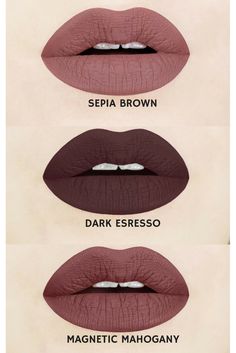 Dark Nude Lipstick, Brown Nude Lipstick, Dark Lipstick Shades, Brown Lipstick Shades, Dark Brown Lipstick, Brown Liquid Lipstick, Lipstick Brown, Brown Lips, Brown Matte Lipstick