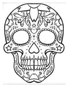 a black and white drawing of a skull