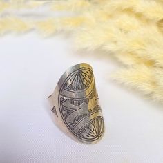 Handmade in southern Morocco. Exquisite hand engraving. Berber ring in good condition. *weigh:  5.6 g *size US: 8 *size EU: 57 Traditional Adjustable Engraved Etched Ring, Traditional Adjustable Engraved Ring, Adjustable Traditional Engraved Etched Ring, Bohemian Engraved Toe Ring, Bohemian Etched Engraved Ring As Gift, Artisan Sterling Silver Engraved Ring, Traditional Engraved Ceremonial Ring Stamped 925, Traditional Stamped 925 Engraved Ring For Ceremonial Occasions, Bohemian Silver Stamped Rings