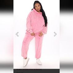 Matching Set Top & Bottom Pink Stonewash Sweatshirt Hoodie Joggers With Pockets New With Tags. Never Worn. No Known Flaws Hoodie Jogger Set, Fashion Nova Pants, Drawstring Jogger, Jumpsuit Trousers, Jogger Set, Ask Me Anything, Curve Dresses, Womens Loungewear, Rompers Women