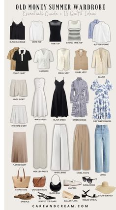 French Summer Outfits Classy, Midi Skirt Classy Outfit, How Many Style In Fashion, Summer Style Old Money, Elegant Outfit Essentials, Summer In The Hamptons Aesthetic Outfits, Spring Summer Outfits Casual, Summer Outfits Old Money Aesthetic, Old Money Style Woman Outfit