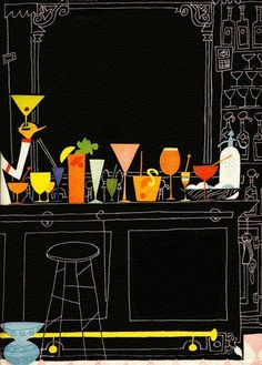 an image of a bar with drinks on it