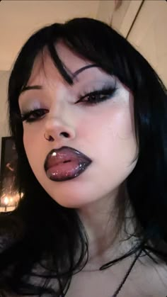 #fashion #coquette #aesthetic #fashionista #goth #gothic #gothgirl #gothmakeup #baddiemakeup #emo #emomakeup #emogirl #blacklipliner #liplinrrcombo #lipgloss #gothstyle Gothic Makeup Asian, 90s Goth Makeup Tutorial, Goth Messy Bun, Alt Y2k Makeup, Goth Party Makeup, Different Alternative Styles, Emo Coquette Aesthetic, Baby Goth Makeup, Read Goth Makeup