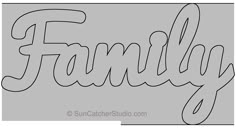 the word family written in cursive letters