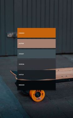 a skateboard with different colors on it