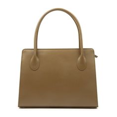 Instantly recognizable as the go-to-handbag of H.M. Queen Elizabeth II and the Queen Mother, these soft leather handbags are crafted entirely by hand in England. Each piece is made-to-order, following the exacting standards of the client. The leather is imported from Italy and only butter-soft, unblemished hides are chosen by their leather buyer. Every piece has perfectly rounded corners and smooth, turned-edging— a hallmark of the highest quality leatherwork. Just as elegant as the exterior, th High-end Brown Top Handle Bag, Brown Embossed Top Handle Bag, Brown Top Handle Box Bag With Gold-tone Hardware, Launer London, Luxury Light Brown Bag With Gold-tone Hardware, Light Brown Double Handle Bag With Gold-tone Hardware, The Queen Mother, Soft Leather Handbags, Queen Mother