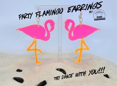 🦩 Introducing our Flashy Flamingo Earrings! These retro earrings are the perfect accessory for any beach or poolside look. They feature fun and bright neon colors that will turn heads and make you stand out in the crowd. Crafted with hypoallergenic sterling silver hooks and measuring 3 inches long and 2 inches wide, these earrings are sure to make a statement. If you're looking for that special accessory to tie your summer look together, our Flamingo Earrings are the perfect choice! 🦩 * ShopGl Playful Summer Party Jewelry, Novelty Pink Earrings For Summer, Playful Summer Drop Earrings, Fun Dangle Earrings For Beach, Fun Drop Earrings For Beach, Playful Pink Earrings For Beach, Fun Pink Earrings For Vacation, Beach Fun Drop Earrings Jewelry, Flamingo Earrings