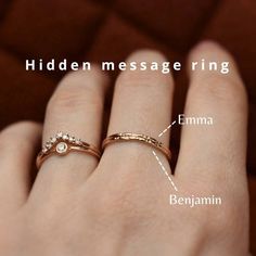 Ring With Name Hidden Name Ring Gold Filled Name Ring - Etsy Ring With Name, Layered Rings, Name Ring, Hidden Messages, Gold Bond, Name Rings, Initial Ring, Name Jewelry, Custom Initials