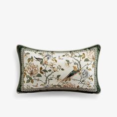 Chinoiserie Flower and Bird Elegance Pillow Cushion Emerald Spring Elegance Chinoiserie Living Room, Embroidery Scarf, Green Throw Pillow, Throw Pillows Living Room, Chinese Embroidery, Green Throw, Green Throw Pillows, Embroidered Leather, Green Pillows