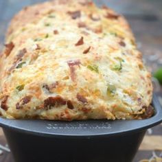 a loaf of bread sitting on top of a pan