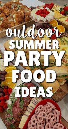 outdoor summer party food ideas with text overlay