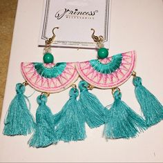 Earrings Tassel Turquoise And Pink!! Light Weight! These Are Great Summer Earrings!!! Sooo Cute And Fun. Pierced!!! Brand New In Packaging!!! Taken Out Of Packaging For Pictures Only! Chucky And His Bride, Celebrities Earrings, Earrings Tassel, Large Dangle Earrings, Turquoise And Pink, Baublebar Earrings, Tory Burch Earrings, Princess Jewelry, Summer Earrings