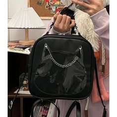 3Ways Japanese Kawaii Itabag Women PU Leather Transparent Backpack Lovely Cat Shaped Luxury Bags JK Ita Bag Purses and Handbags Bag Size: length 25cm*heigth 25cm*Width 8cm (1-2cm erros)Material: PU Leather/PVCUse:Crossbody Bags/Backpack/Shoulder Bag/Handbags and purses/Itabag/JK Bag [Update 20240809] Transparent Backpack, Black School Bags, Cute Shoulder Bag, Essential Oil Bag, Women Backpack Travel, Oil Bag, Ita Bag, Yellow Handbag, Small Cosmetic Bags