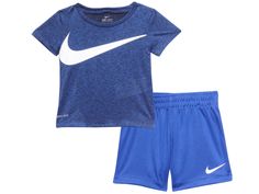 A to Z Shop Our eBay Store About Us Contact Us Add to Favorite Sellers Nike Infant Boy's Dropsets T-Shirt & Shorts 2-Piece Set Game Royal Nike Infant Boy's Dropsets T-Shirt & Shorts 2-Piece Set Game Royal Product Description: Model: 66J196-U89 1 T-Shirt; 1 Pair Of Shorts Shirt Features Short Sleeves & Crew Neck Shorts Feature Elasticized Waistband Nike Logo Graphic Print At Front Swoosh Logo At Left Leg Shirt Made Of: 100% Polyester Shorts Made Of: 100% Polyester Made In: Vietnam  164019-12    Payment   After winning an item in auction or completing a Buy-It-Now purchase you must use our secured checkout system. Please click the checkout icon and follow the instructions. Check-Out Now! Click on the Check-out button and You will be able to complete your payment and finalize your purchase wi Casual Moisture-wicking Sets For Summer, Casual Summer Moisture-wicking Sets, Casual Summer Sets With Moisture-wicking, Casual Summer Sets With Moisture-wicking Details, Nike Casual Crew Neck Sets, Nike Sporty Short Sleeve Sets, Nike Sporty Sports Sets, Cotton Sports Set With Shorts, Cotton Sports Sets In Short Style