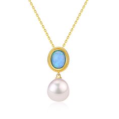 Opal Freshwater Baroque Pearls Necklace Gold Vermeil The Opal Freshwater Baroque Pearls Necklace Gold Vermeil is the perfect accessory to add a touch of luxury to any outfit. Whether you're dressing up for a special occasion or simply want to add a bit of glamour to your everyday look, this necklace will bring sophistication from an inspirational era worthy of its class. The natural beauty of the opal gemstone is accented by the shimmering gold vermeil and freshwater baroque pearls, making this Elegant Cabochon Pendant Necklace, Formal Teardrop Cabochon Necklace, Exquisite Wedding Necklaces With Cabochon, Elegant Cabochon Teardrop Pendant Necklace, Elegant Teardrop Pendant Cabochon Necklace, Fine Jewelry Wedding Necklace With Cabochon, Wedding Fine Jewelry Necklace With Cabochon, Oval Pendant Necklaces With Cabochon For Wedding, Oval Pendant Cabochon Necklace For Wedding