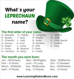 a green hat with the words what's your leprechaun name?