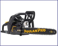 a black and yellow chainsaw with the word poulan pro on it