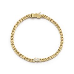 A new addition to our Posey collection, the Posey Curb Chain Bracelet is a great option that can be easily dressed up or down. Handcrafted in 18-karat gold and featuring 0.13tcw of pear and marquise diamonds. The soft satin finish on the vintage-inspired chain gives this piece a lived in feel that makes in perfect for everyday wear. MATERIALS & MEASUREMENTS Handcrafted in 18-Karat Gold Italian Curb Chain Diamonds: 0.13tcw Length: 6.5 inches Made in New York City STYLE JT1187BR Luxury Diamond Bracelets With Gold Chain, Diamond Chain Link Gold Bracelet In Yellow Gold, Yellow Gold Diamond Chain Link Bracelet, Diamond-encrusted Yellow Gold Chain Link Bracelet, Luxury 14k Gold Curb Chain Bracelet, Luxury Tarnish Resistant Diamond Link Bracelet, Luxury Tarnish-resistant Diamond Link Bracelet, Yellow Gold Diamond Bracelet With Cuban Link Curb Chain, Yellow Gold Diamond Chain Bracelet