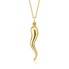 Ross-Simons - 14kt Yellow Gold Italian Horn Pendant Necklace. 20". Our Italian horn pendant necklace from Italy is an age-old totem of protection that will elevate your modern-day style. Finely crafted in polished 14kt yellow gold. Suspends from a rope chain. Springring clasp, 14kt yellow gold Italian horn pendant necklace. Jewelry Presentation, Horn Pendant Necklace, Italian Horn, Fine Jewelery, Horn Pendant, Yellow Gold Necklace, Natural Gold, Pearl Gemstone, Fine Jewellery Necklace