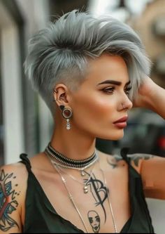 Trendy Edgy Haircuts, Undercut Colored Hair, Mohawks For Women, Hair Color Ideas For Pixie Haircut, Short Edgy Haircuts For Women, Short Mohawk Hairstyles For Women, Sassy Pixie Haircut, Pixie Mohawk, Short Hair Mohawk