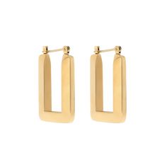 Squared hoops? Yes please!The Hazel Earrings are what your jewelry collection was missing. These earrings are sold in pairs. PRODUCT DETAILS Composition: Metal: Stainless Steel; Coating: 14k golden color PVD Measurements: Length: 3cm/1.18'' ; Width: 2cm/.80'' ; Thickness: 5mm/.22'' ; Weight: 5.75g/0.012lb CARE GUIDE Our pieces are waterproof, so do your daily routine without having to take it off! Shower with them or take a swim Apply any type of lotion from moisturizer to sunscreen Use perfume Yellow Gold Rectangular Earrings, Yellow Gold Rectangular Hoop Earrings, Rectangular Yellow Gold Hoop Earrings, Hey Harper, Waterproof Jewelry, Earring Sale, Yes Please, Golden Color, Fluid Art