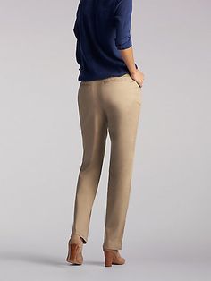 Women's Clothing: Straight Leg Pants | All Day Pants | Lee® Comfort Stretch Dress Pants For Workwear, Comfort Stretch Straight Leg Work Bottoms, Comfort Stretch Straight Leg Bottoms For Work, Stretch Chinos For Workwear, Fall Season, Stretch Chinos For Fall Workwear, Stretch Tapered Leg Chinos For Work, Versatile Tapered Leg Chinos For Work, Stretch Ankle-length Chinos For Work, Casual Straight Hem Dress Pants