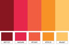 an orange and red color scheme with the same hues in each pantoner