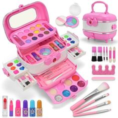 First Makeup Kit, Make Up Birthday, Imagination Aesthetic, Birthday Gifts Pink, Makeup Organizer With Mirror, Girls Makeup Set, Toddler Makeup, Childrens Makeup, Kids Makeup Kit