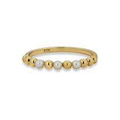 Stone and Strand 10K Yellow Gold Polished in Pearls Ring Front Image Pearls Ring, Stone And Strand, Jewelry Styles, Ring Stone, Freshwater Cultured Pearls, New Jewelry, Pearl Ring, Cultured Pearls, Gold Beads