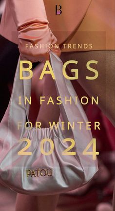 Brunette from Wall Street runway bag trend report with text overlay fashion trends bags in fashion for winter 2024 Fashion2024 Trends, New Bags, Latest Purses Womens Fashion, Winter Bags 2023, Winter Bags 2024, Fall 2024 Purse Trends, Bags Trend 2023 2024, Fall 2024 Bag Trends