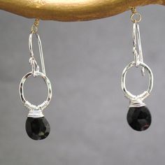 Petite Hoop Earring with Black Spinel Victorian 184 Nickel-free Small Hoop Black Jewelry, Black Nickel-free Small Hoop Jewelry, Handmade Black Sterling Silver Hoop Earrings, Black Handmade Sterling Silver Hoop Earrings, Small Circle, Black Spinel, Earrings Black, Jewelry Projects, Diy Earrings