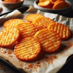 some crackers are sitting on a paper towel