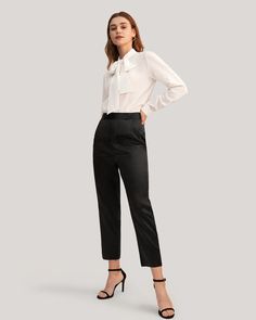 Free shipping and easy returns on LILYSIL Comfort Fit Silk Cigarette Pants for Women. Tailored and high-waisted, the Comfort-Fit Silk Cigarette Pants are your new go-to for a moder 1950s Pants, Carryon Packing, 1960s Pants, 1960s Outfits, Silk Pajamas Women, Silk Bedding Set, Camisole Set, Pedal Pushers, Striped Midi Skirt