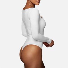 Super skin-friendly. stretchy for comfort. Snap closure Square neck bodysuit with a square neckline. Prefect to wear with shorts. jeans. pants. skirts. high heels. boots and etc. Make you sexy. fashionable. elegant. This square neck bodysuit for women match with for any occasion.