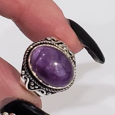 Beautiful Handmade Sage Amethyst Gemstone 925 Ring Sz6.5- Sy-35986 The Item You See Is The Exact Piece You Will Receive-Excellent Quality & Design~ 100% Brand New-Sage Amethyst Gemstone-925 Silver-Vintage/Antique Style-Handmade Please See Photos For Shape/Curves/Condition/Colors/Texture/Style/Design/Engraving I Want You To Have The Very Best Shopping Experience So Please See All Photos Of Item. Size 6.5 Spiritual Sterling Silver Amethyst Ring, Purple Spiritual Crystal Ring, Silver Amethyst Ring Stamped 925, Adjustable Stamped 925 Amethyst Ring, Purple Sterling Silver Gemstone Ring, Purple Sterling Silver Crystal Ring With Stone Setting, Purple Gemstone Ring In Sterling Silver, Sterling Silver Crystal Ring With Purple Stone Setting, Purple Crystal Ring With Stone Setting In Sterling Silver