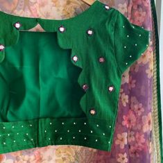 Latest Blouse Patterns, Hand Worked Blouse, Green Blouse Designs, Worked Blouse, Silk Saree Blouse Designs Patterns, Traditional Blouse Designs, New Saree Blouse Designs