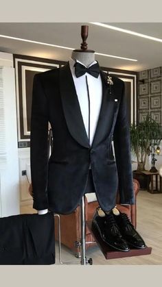 Fitted Black Tuxedo With Shawl Collar, Black Fitted Tuxedo With Shawl Collar, Black Tuxedo With Shawl Collar, Black Tuxedo Blazer With Shawl Collar, Tuxedo Style Blazer With Shawl Collar, Black Tuxedo With Shawl Collar For Wedding, Black Shawl Collar Tuxedo For Wedding, Luxury Black Velvet Blazer, Black Velvet Suit For Semi-formal Occasions