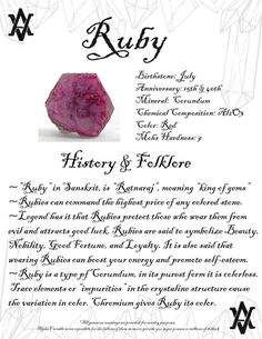 Stones Meanings, Zodiac Birthstones, Crystals Meaning, Crystal Guide, Crystals Healing Properties, Stone Garden, Spiritual Crystals, Gemstone Meanings, Ruby Crystal