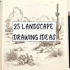 a book with the title 25 landscape drawing ideas