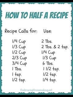 the recipe for how to half a recipe is displayed on an iphone screen, with text below it