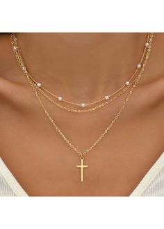 Color:Gold;Package Contents:1 X Necklace;Occasion:Work; Jewelry Dropshipping, Layered Cross Necklace, Heart Model, Jewelry Cheap, Romantic Necklace, Trashy Y2k, Heart Shaped Necklace, Multi Layer Necklace, Trendy Necklaces