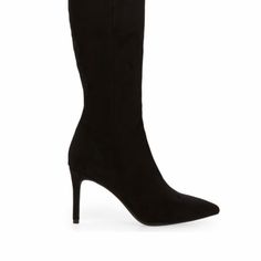 Brand New In Box! A Striking Stiletto Heel Sets Off This Over-The-Knee Boot Crafted From Faux Suede With A Sleek Silhouette That's Designed To Take Command Of Any Outfit. 3 1/4" Heel (Size 8.5) 21 3/4" Shaft, 15 1/2" Calf Circumference Suede Leather Upper And Textile Lining/Synthetic Sole Black Pointed Toe Heeled Boots With Suede Lining, Office Suede Boots With Pointed Toe, Formal Suede Boots With 4-inch Heel, Classic High Heel Suede Boots, Classic Pointed Toe Heeled Boots With Suede Lining, Elegant Pointed Toe Boots With Suede Lining, Elegant Closed Toe Boots With Suede Lining, Elegant Suede-lined Boots, Formal High Heel Boots With Suede Lining