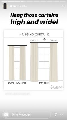 an app showing how to hang curtains on the wall