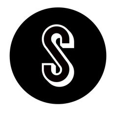 the letter s in a black circle with white letters on it's bottom half