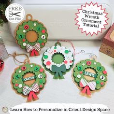 christmas wreath ornament craft kit with instructions to make it in the shape of a tree