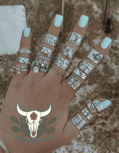 K-Bar Co. Stamped Rings Made Of Aluminum  Non-Tarnish & Adjustable to size Cowboy Nails, Cowboy Jewelry, Western Fashion Jewelry, Western Rings, Western Bracelets, Cowgirl Accessories, Rings Etsy, Cute Country Outfits, Stamped Rings