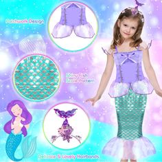 Type: Halloween / Dress-Up Costume Bundle Condition: New Size: Os (Girls) [**See Photos For Tape Measurements] Colors: Green, Purple Set Includes: Top Mermaid Tail Bottoms/Skirt Headband Purple Set, Little Mermaid Ariel, Dress Up Costumes, Princess Girl, Ariel The Little Mermaid, Colors Green, Mermaid Tail, Halloween Dress, Girl Costumes