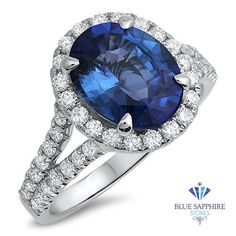 Reminiscent of Princess Diana and Kate Middleton's engagement ring Perfect pop of color for when you decide to pop the question Great as an engagement ring or anniversary present! GIA certified Looking for the perfect blue sapphire engagement ring? Something unique, but not too extravagant? Look no further. This stunning blue sapphire surrounded by a halo of diamonds is just the thing to make her say "I do." We hope that she will enjoy it as much as you enjoyed picking it out for her! The center Kate Middleton Engagement Ring, Kashmir Sapphire, Saturated Blue, Rough Gems, Perfect Blue, Blue Sapphire Ring, Sapphire Engagement Ring Blue, Ring With Diamond, Jewelry Images