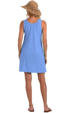 Soft 60%/40% cotton, polyester blend slub tank dress with side pockets. Periwinkle Blue. Great for lounging, sleeping or as a beach cover up dress. Sizes: S(12-14), M(14-16), L(18-20), XL(22-24), XXL(24-26) 60% cotton/40% polyester soft slub knit Scoop neck Deep side pockets Made in Pakistan Beach Cover Up Dress, Summer Tank Dress, Neck Deep, Beach Coverup Dress, Style Lounge, Lounge Dress, Dress Beach, Summer Tank, Periwinkle Blue