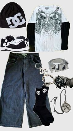 Pants Aesthetic, Baggy Outfit Ideas, Aesthetic Bag, Coquette Grunge, Random Fashion, Cute Coquette, Shoes Cute, Fits Clothes, Tomboy Style Outfits